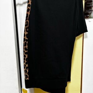 Michael Kors Black Pants with Leopard Print Detail